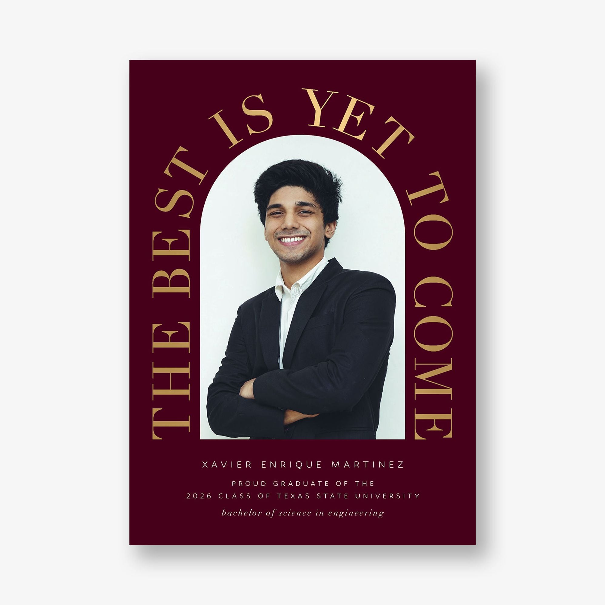 Grand Arch Foil Photo Graduation Announcement