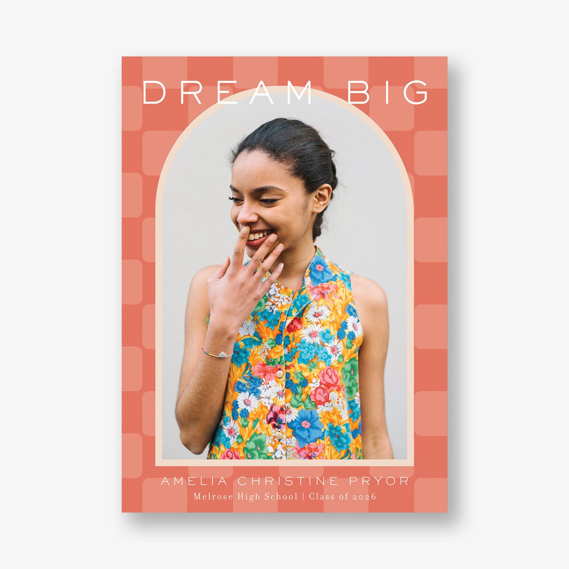 Checkered Arch Photo Graduation Announcement