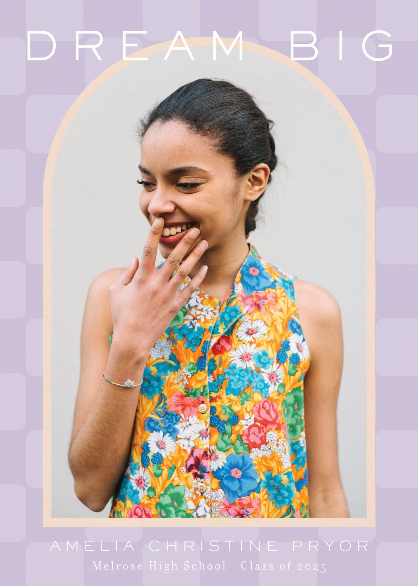 Checkered Arch Photo Graduation Announcement