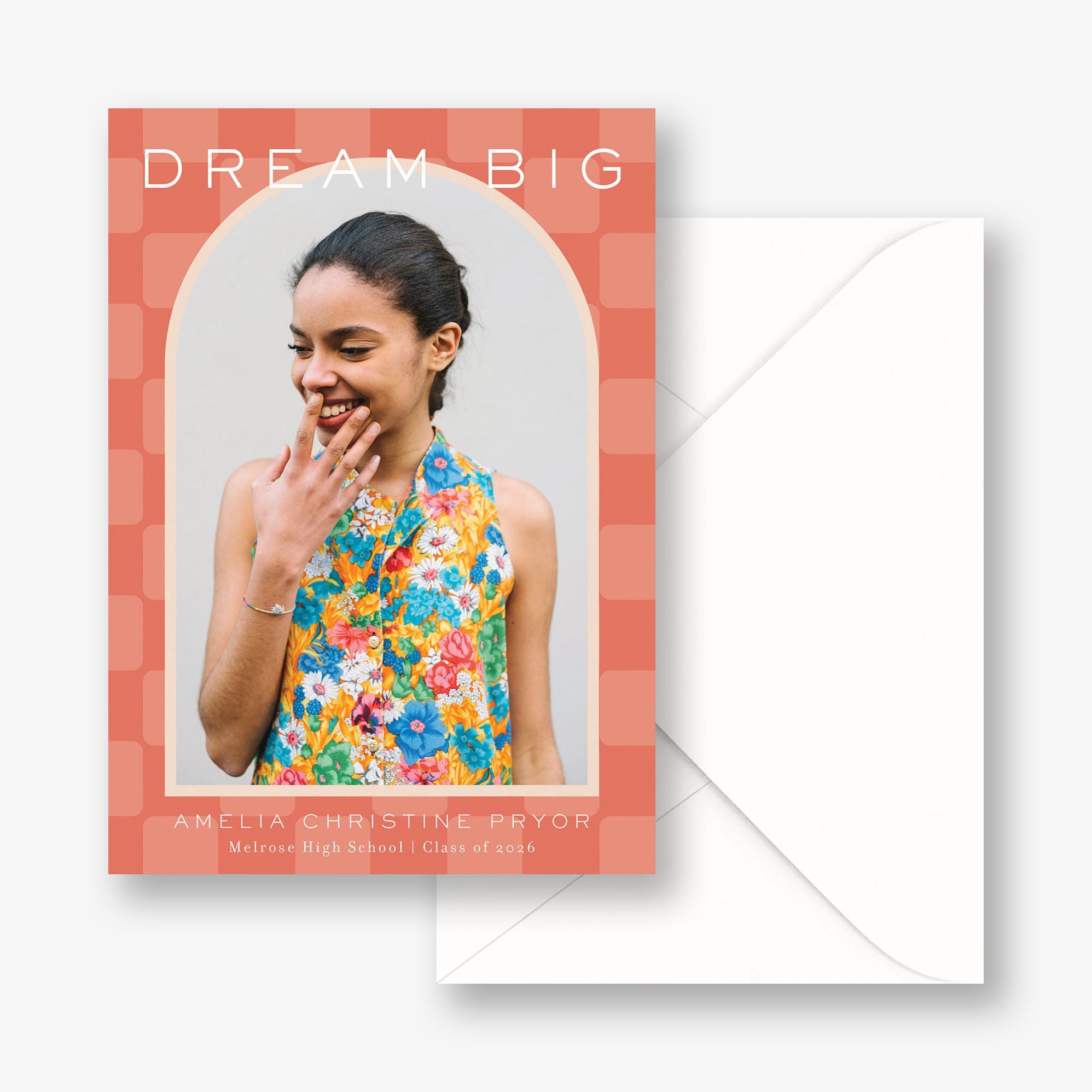 Checkered Arch Photo Graduation Announcement