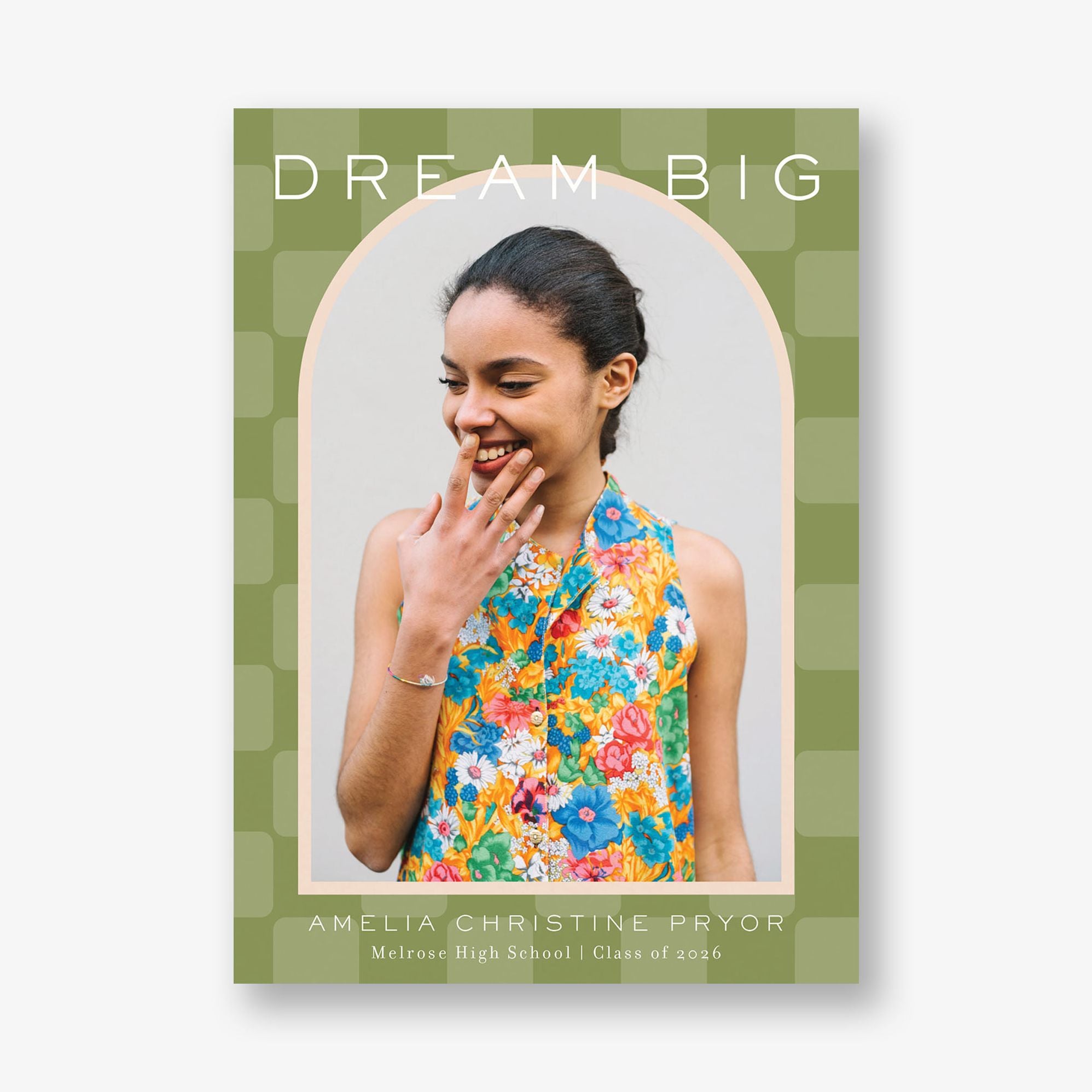 Checkered Arch Photo Graduation Announcement