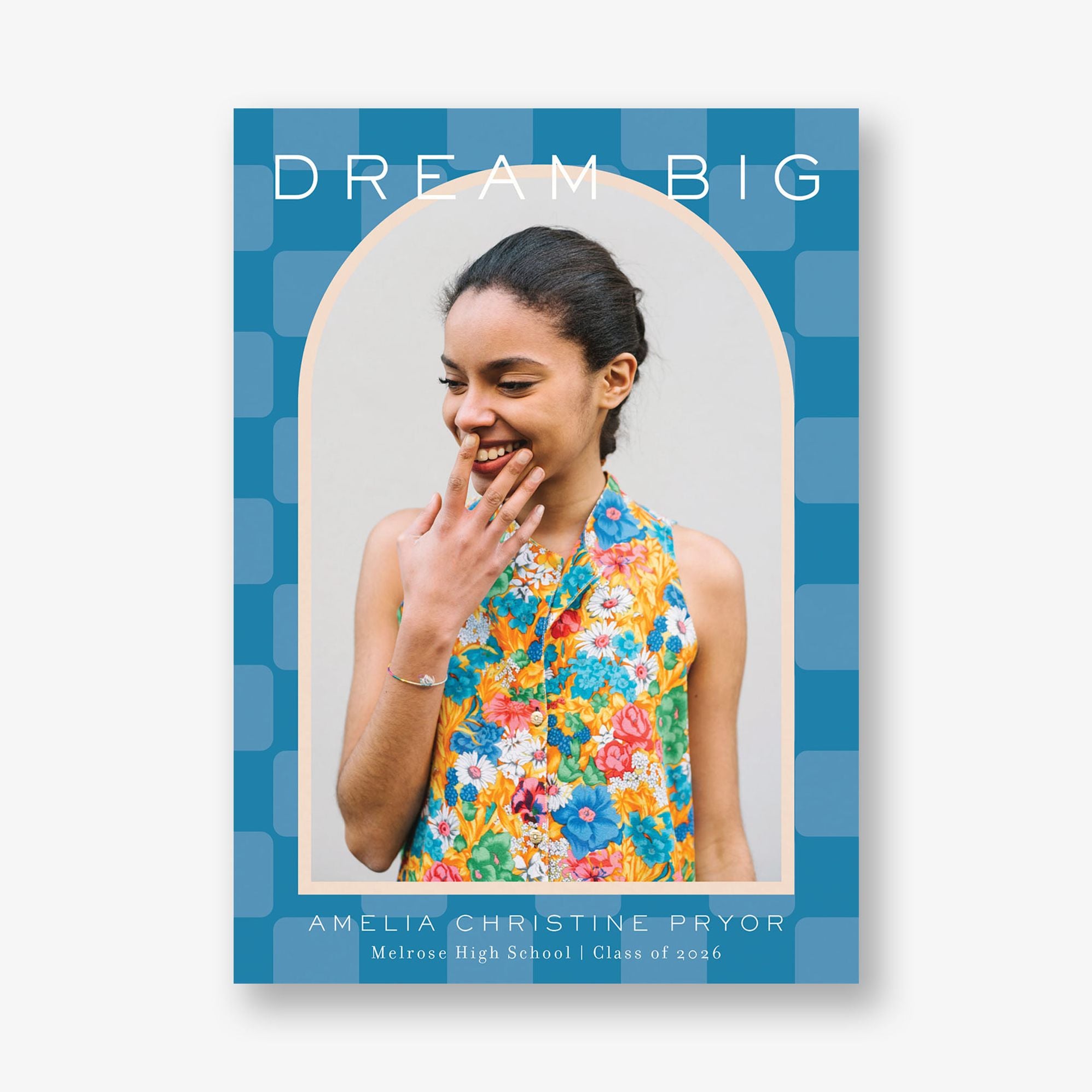 Checkered Arch Photo Graduation Announcement
