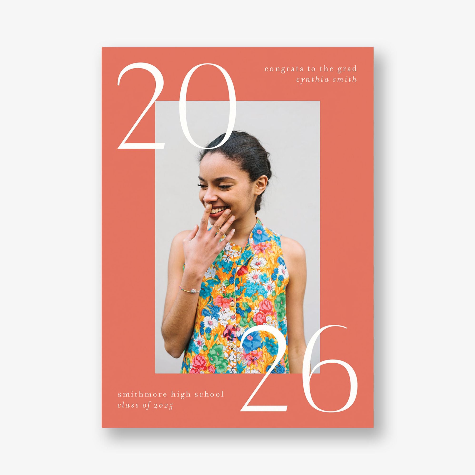 Big Bright Border Photo Graduation Announcement