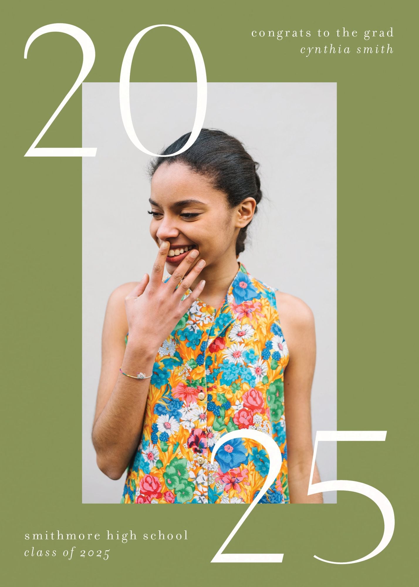 Big Bright Border Photo Graduation Announcement