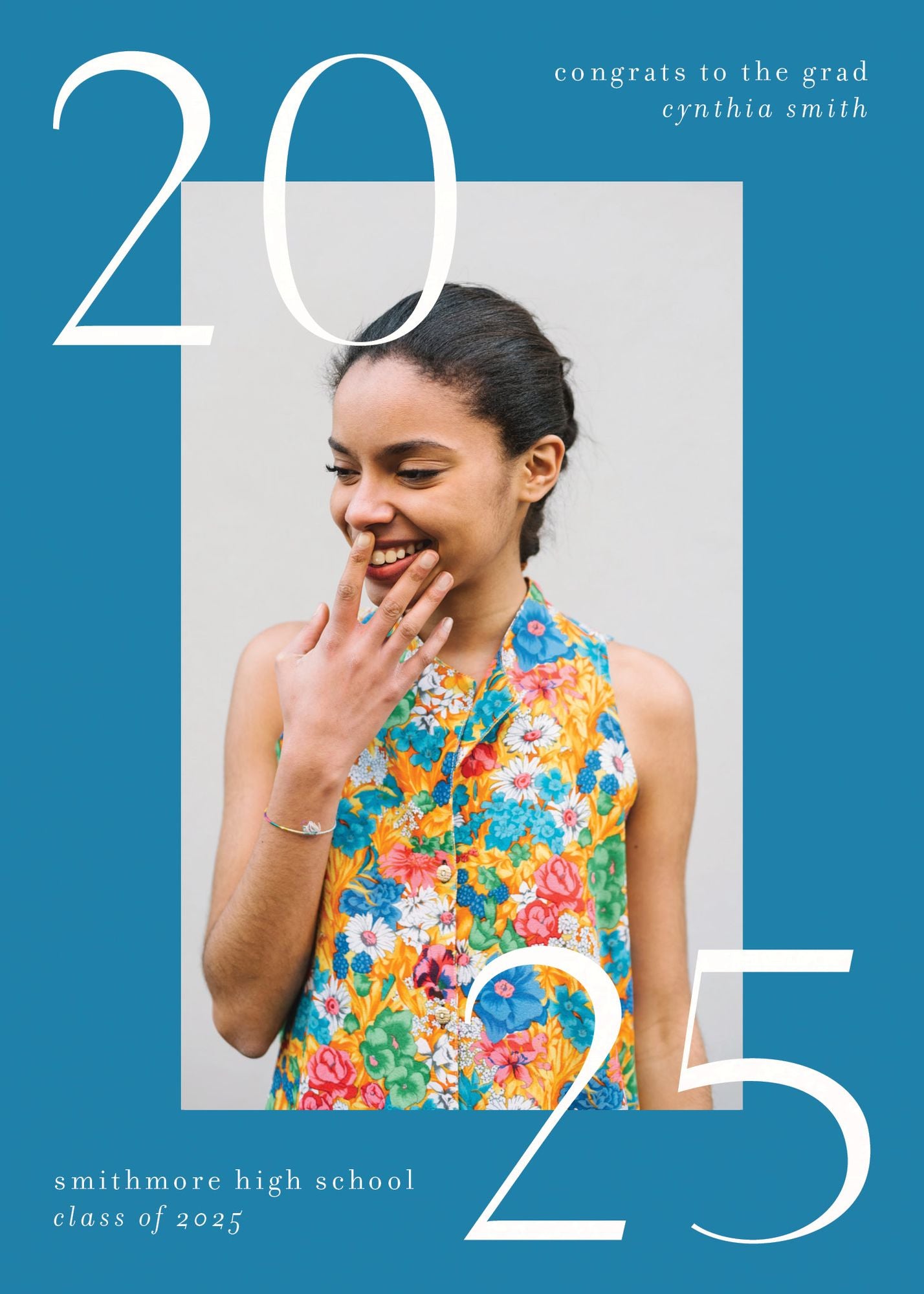 Big Bright Border Photo Graduation Announcement