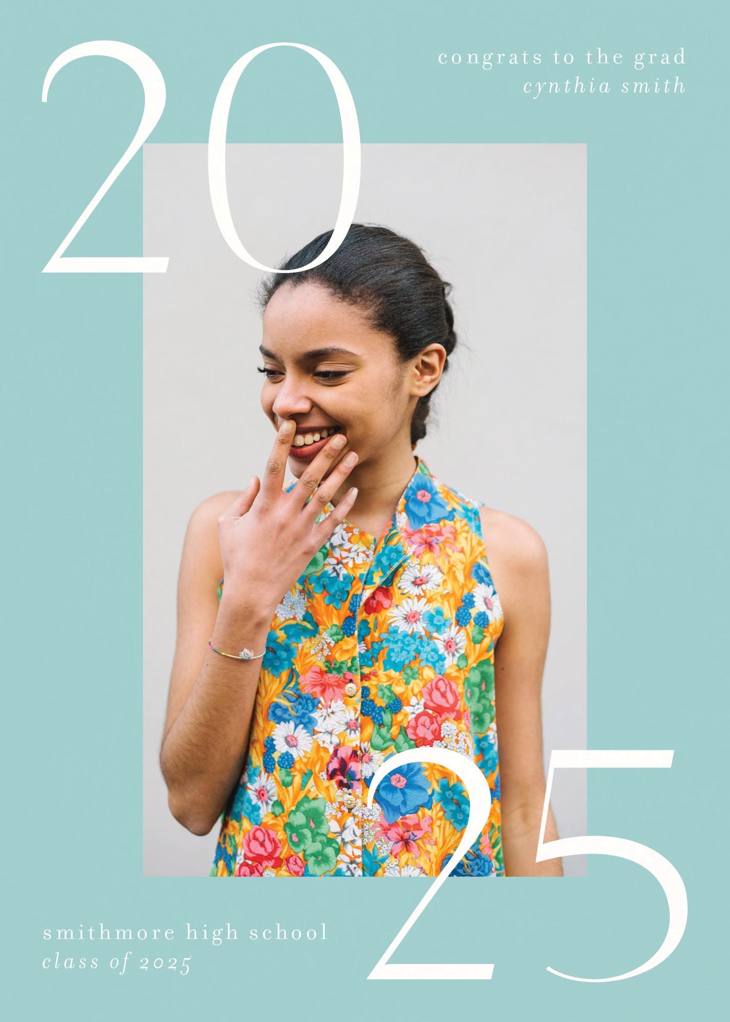 Big Bright Border Photo Graduation Announcement