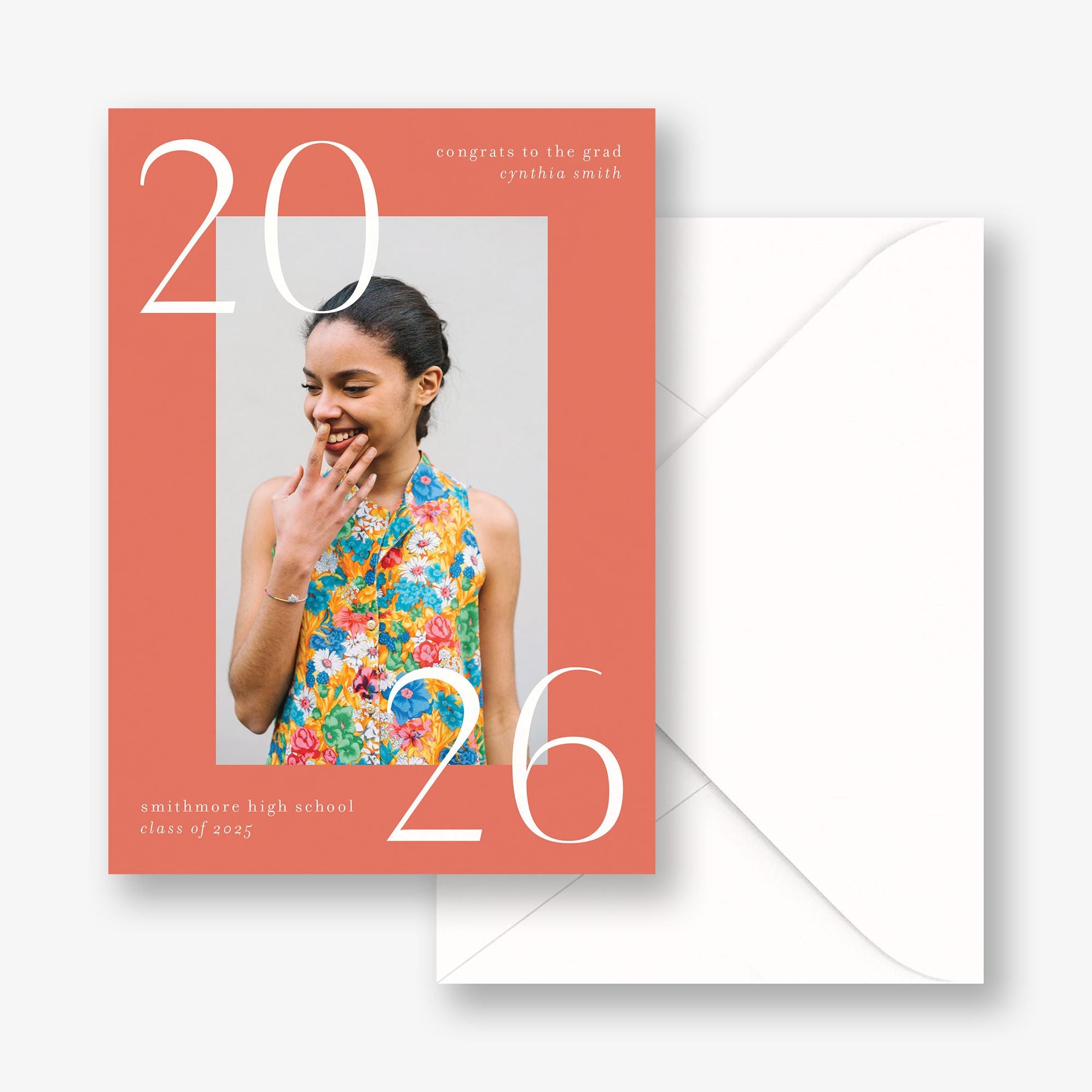 Big Bright Border Photo Graduation Announcement