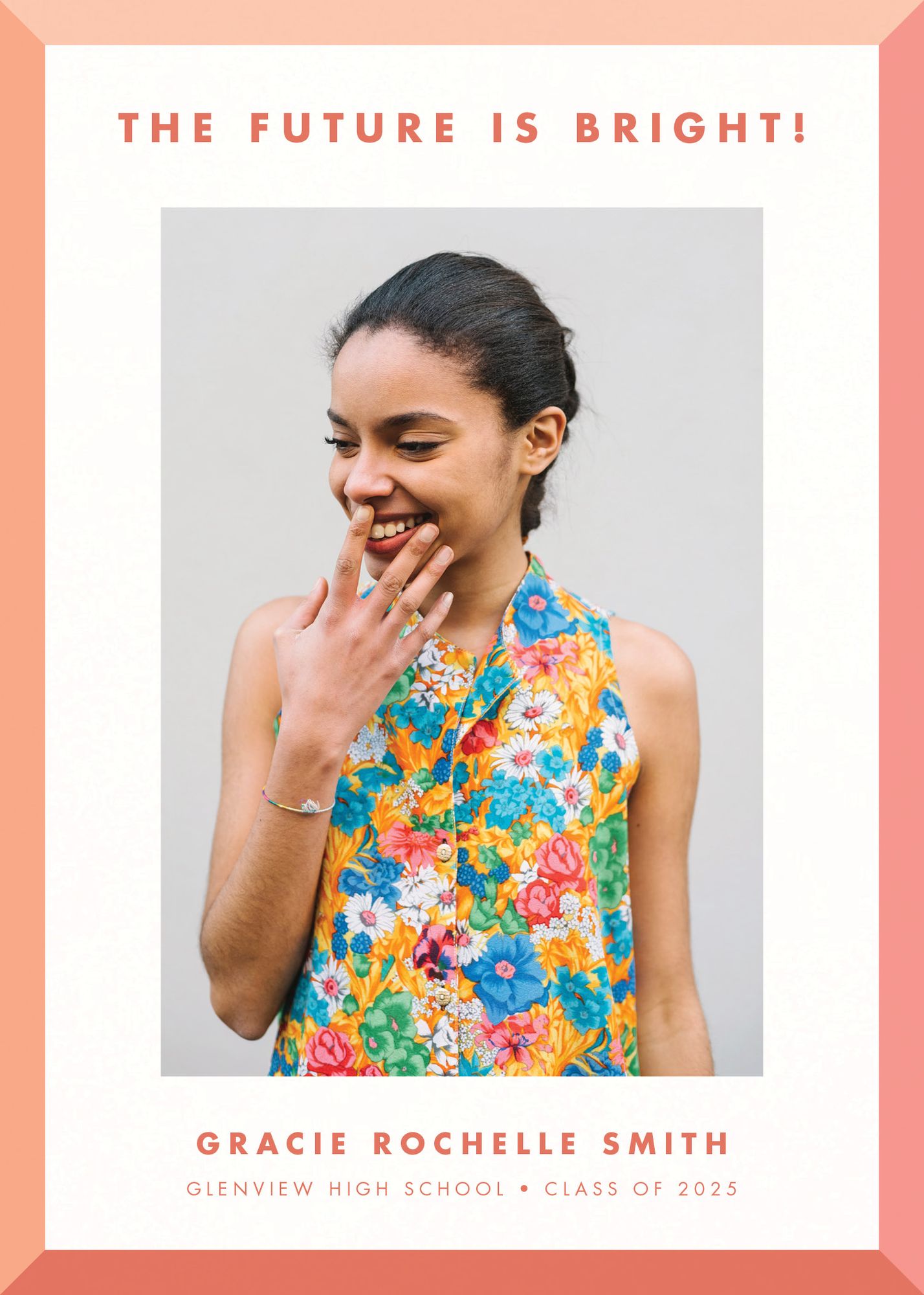 Mod Bevel Photo Graduation Announcement