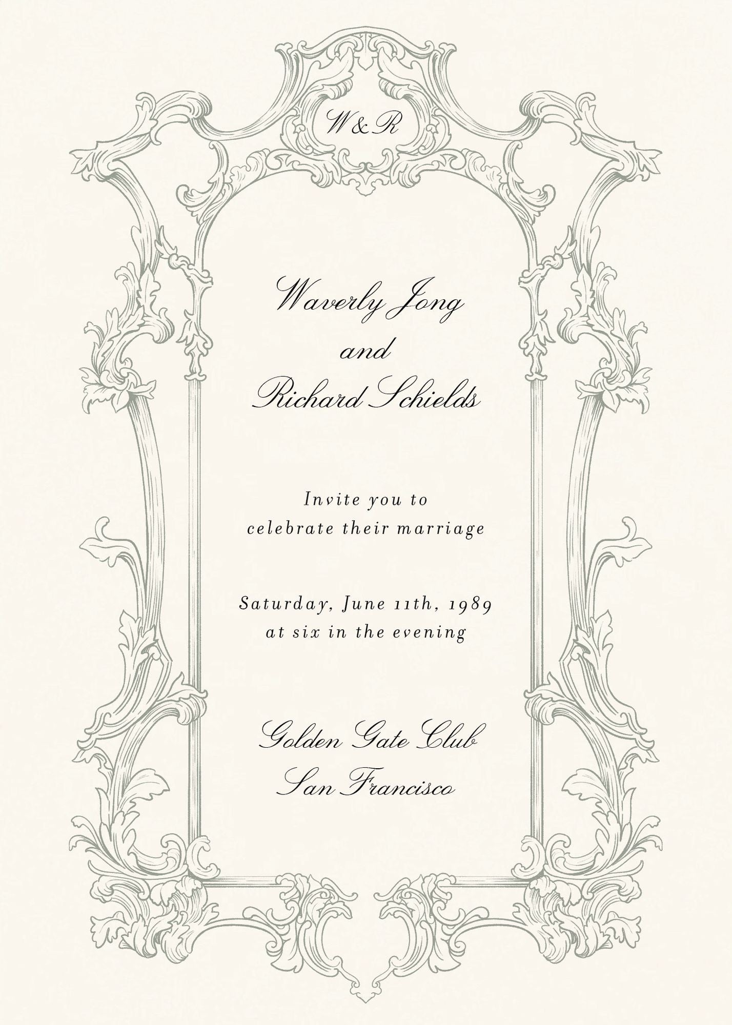 Baroque Frame Wedding Invitation