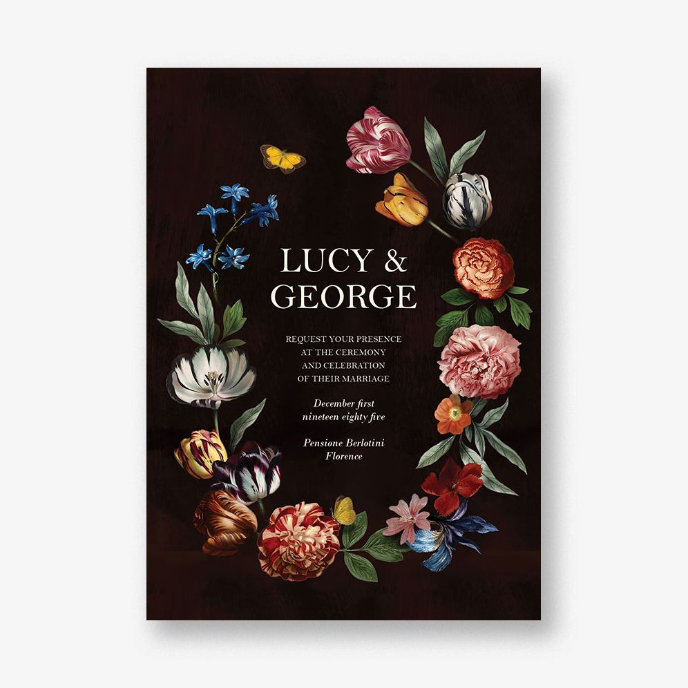 Midnight Bloom Wedding Invitation