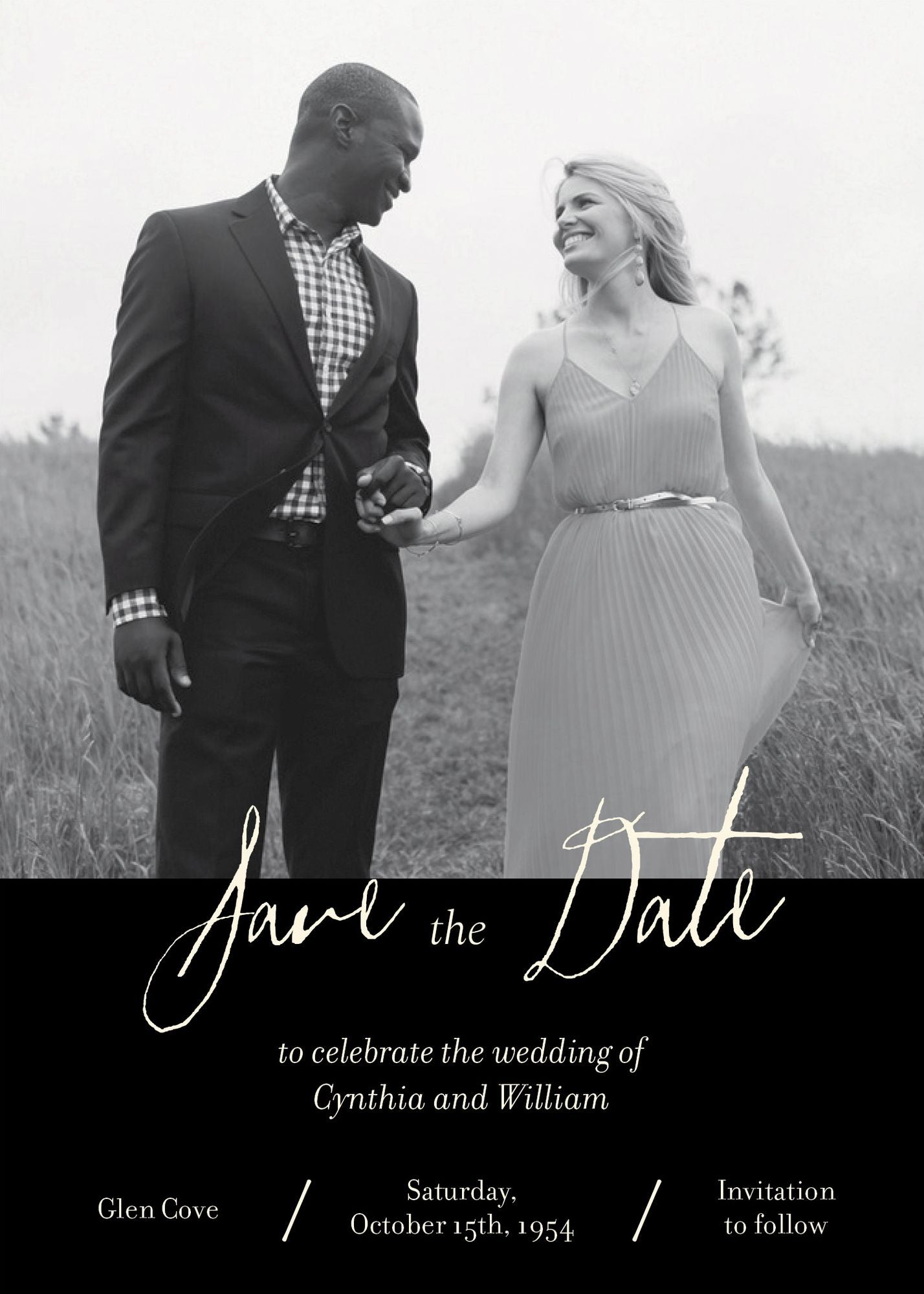 Romantic Photo on White Save the Date