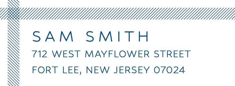 Herringbone Border Return Address Label