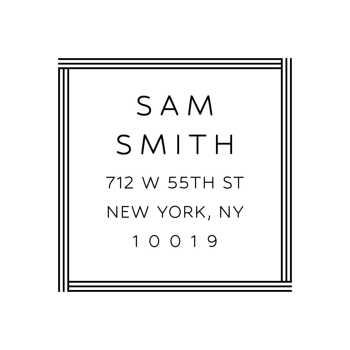 Triple Stripe Border Custom Stamp