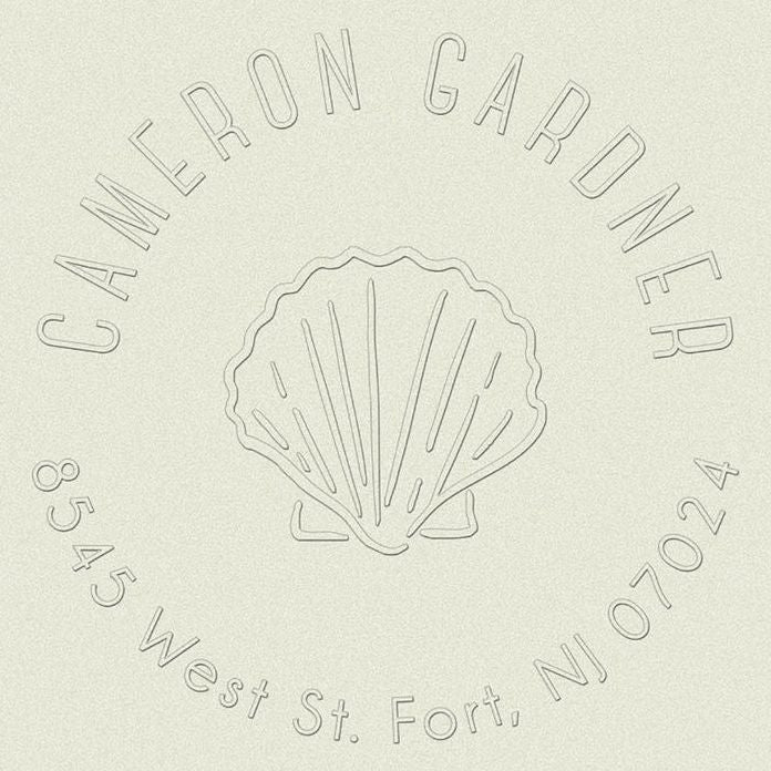 Single Seashell Custom Embosser and Embossing Tool