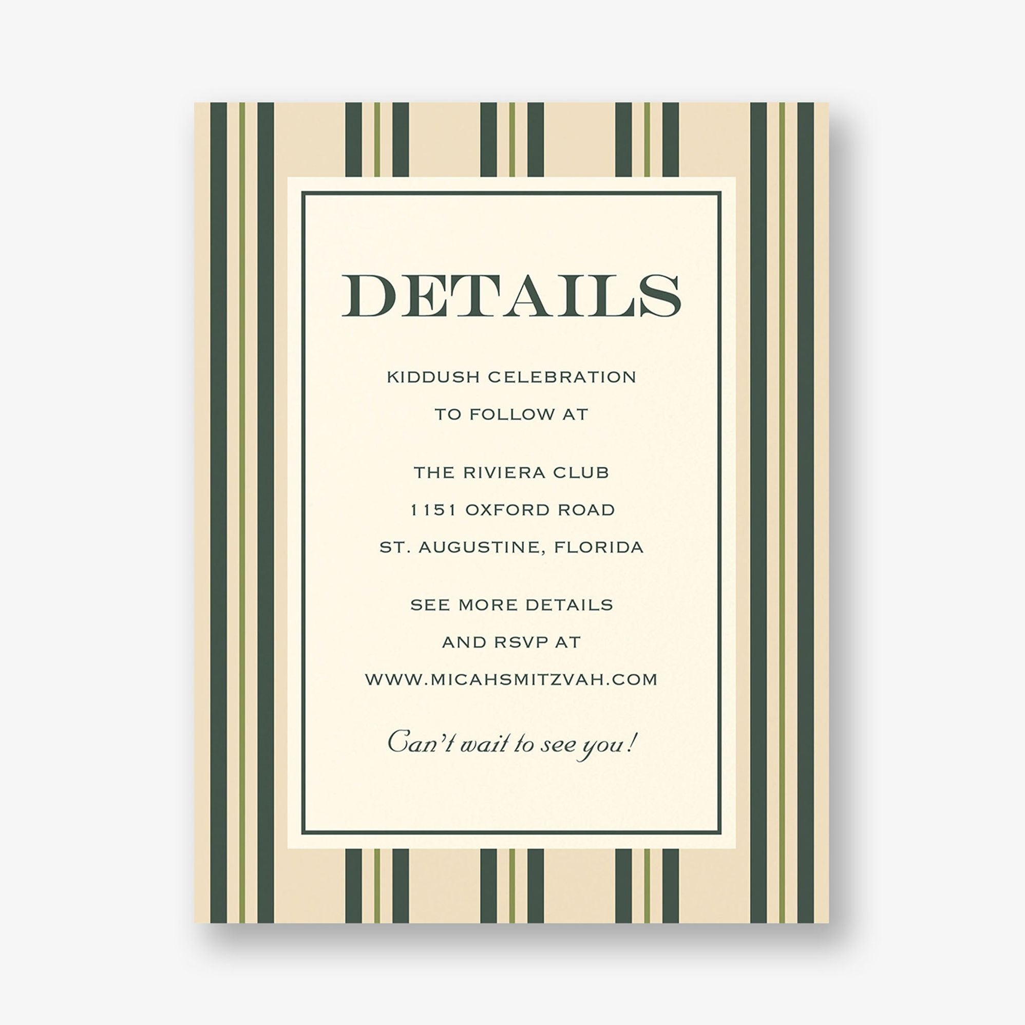 Pinstripe Bar Mitzvah Information
