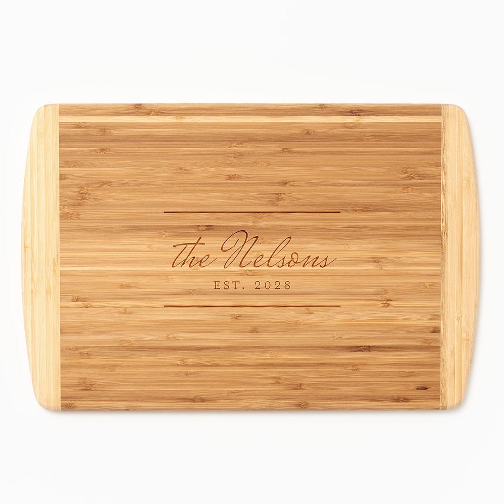 Rustic Script Two-Tone Cutting Board