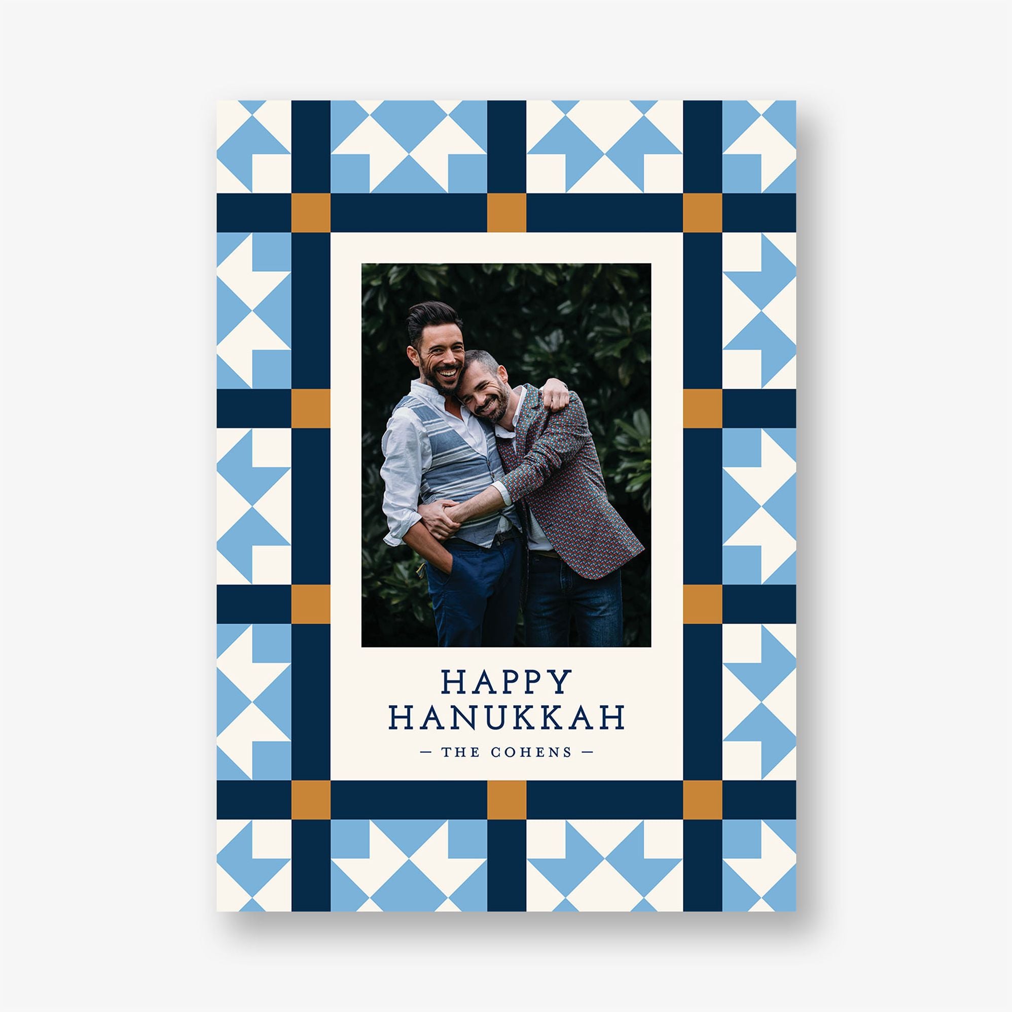 Patchwork Quilt Hanukkah Holiday Photo Card