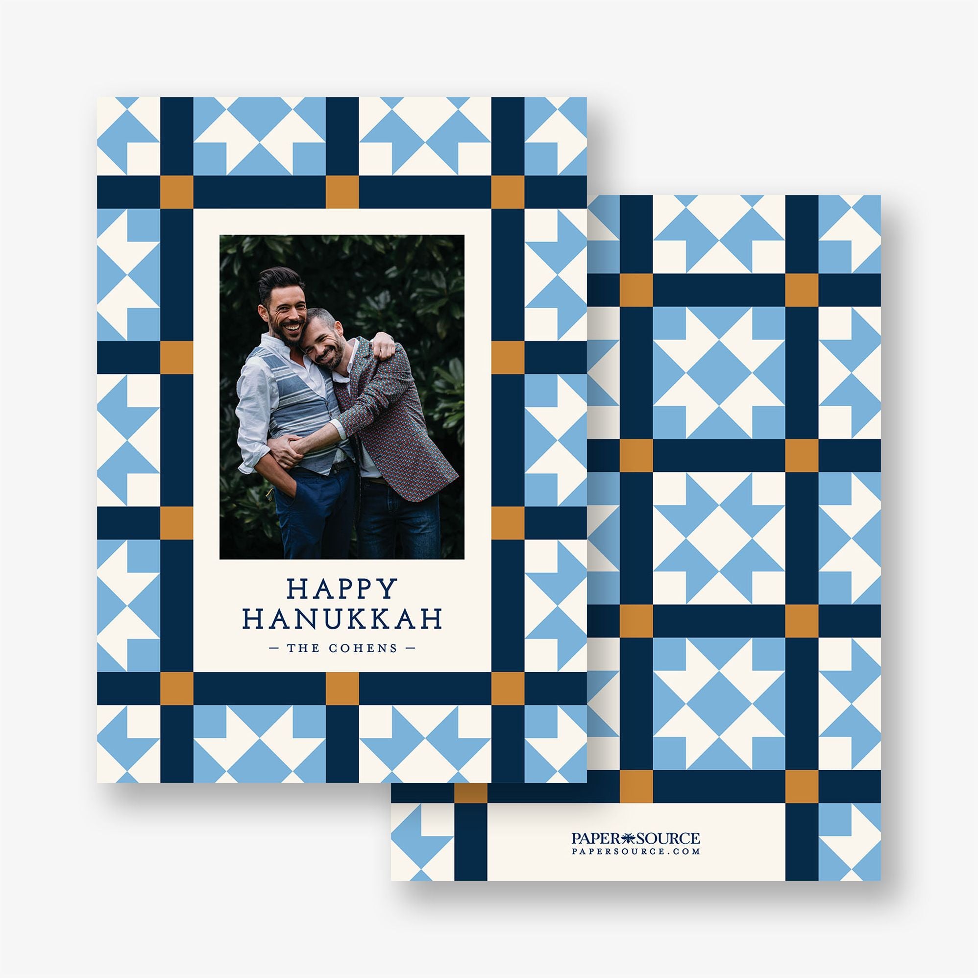 Patchwork Quilt Hanukkah Holiday Photo Card