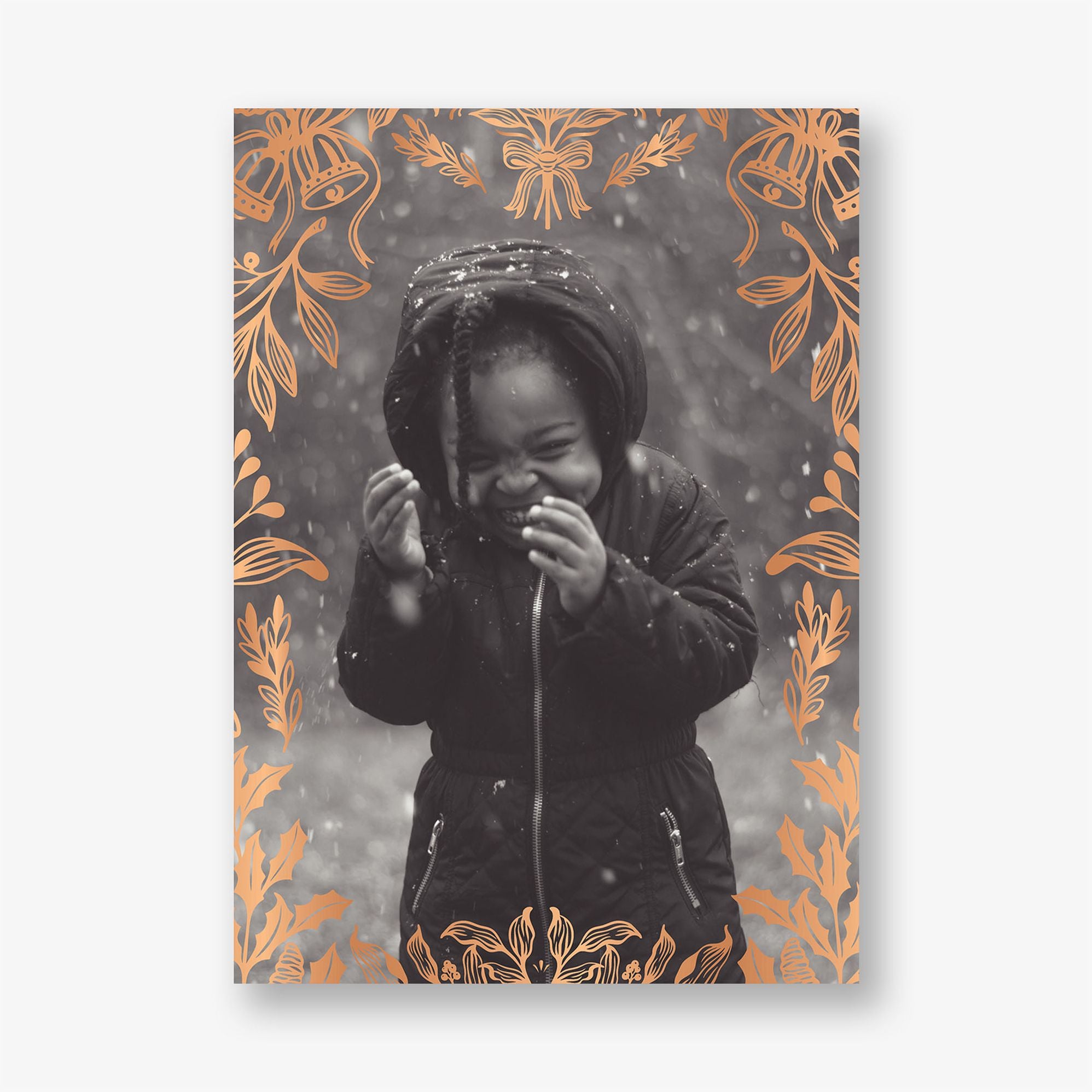 Botanical Bells Foil Frame Holiday Photo Card