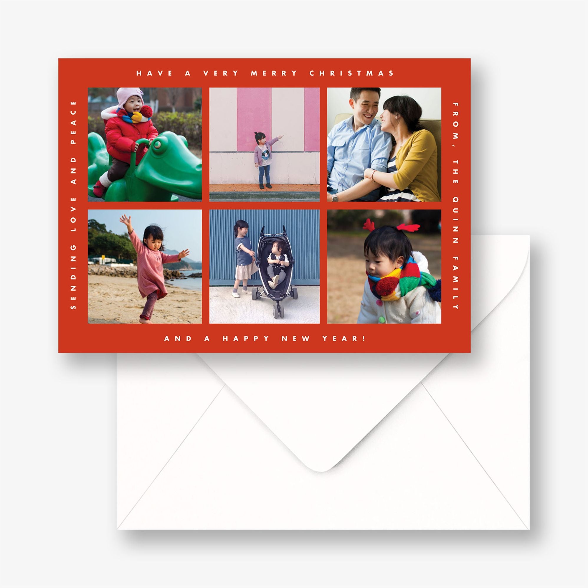 Modern Wrapped Type Holiday Photo Card