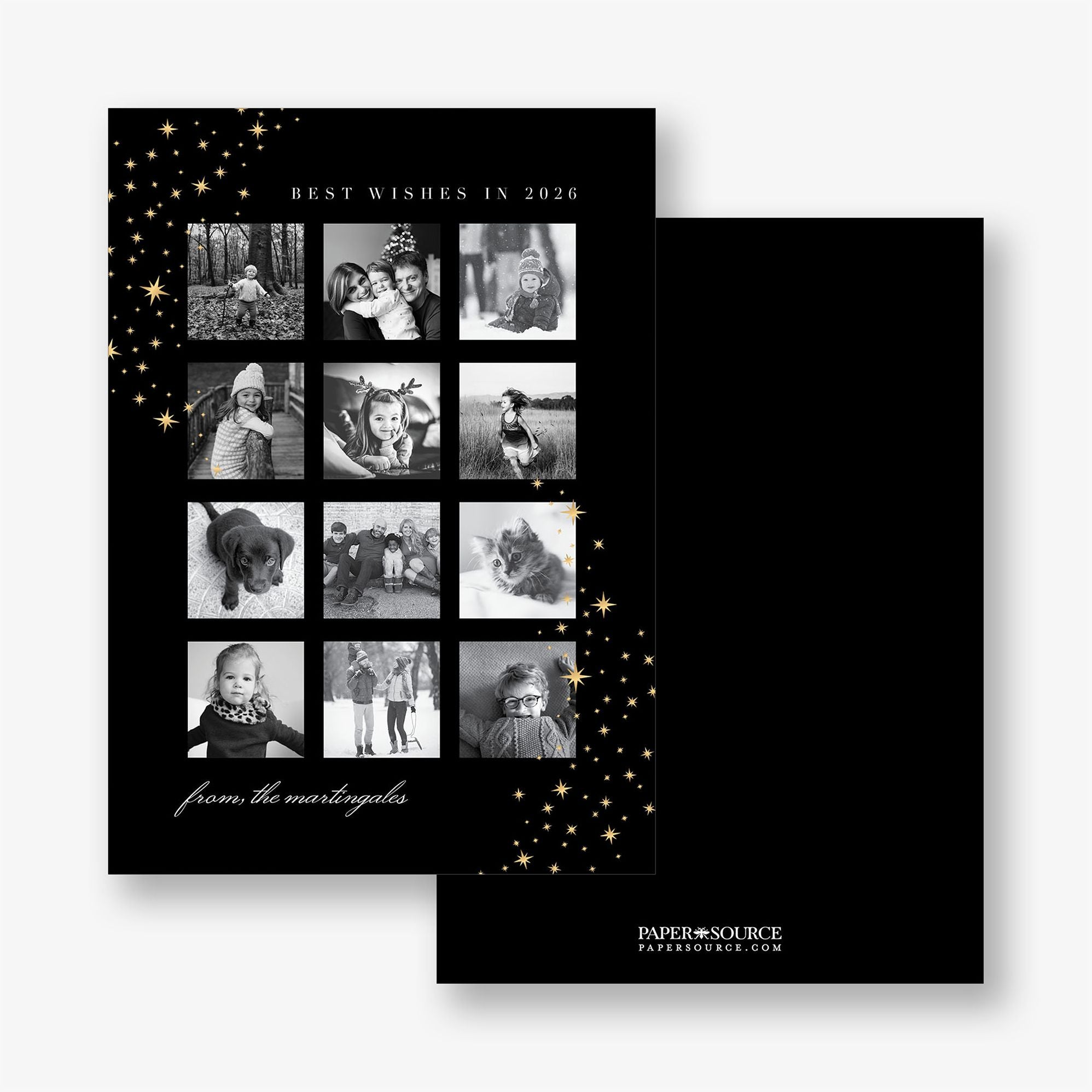 Twinkling Stars Foil New Years Photo Card