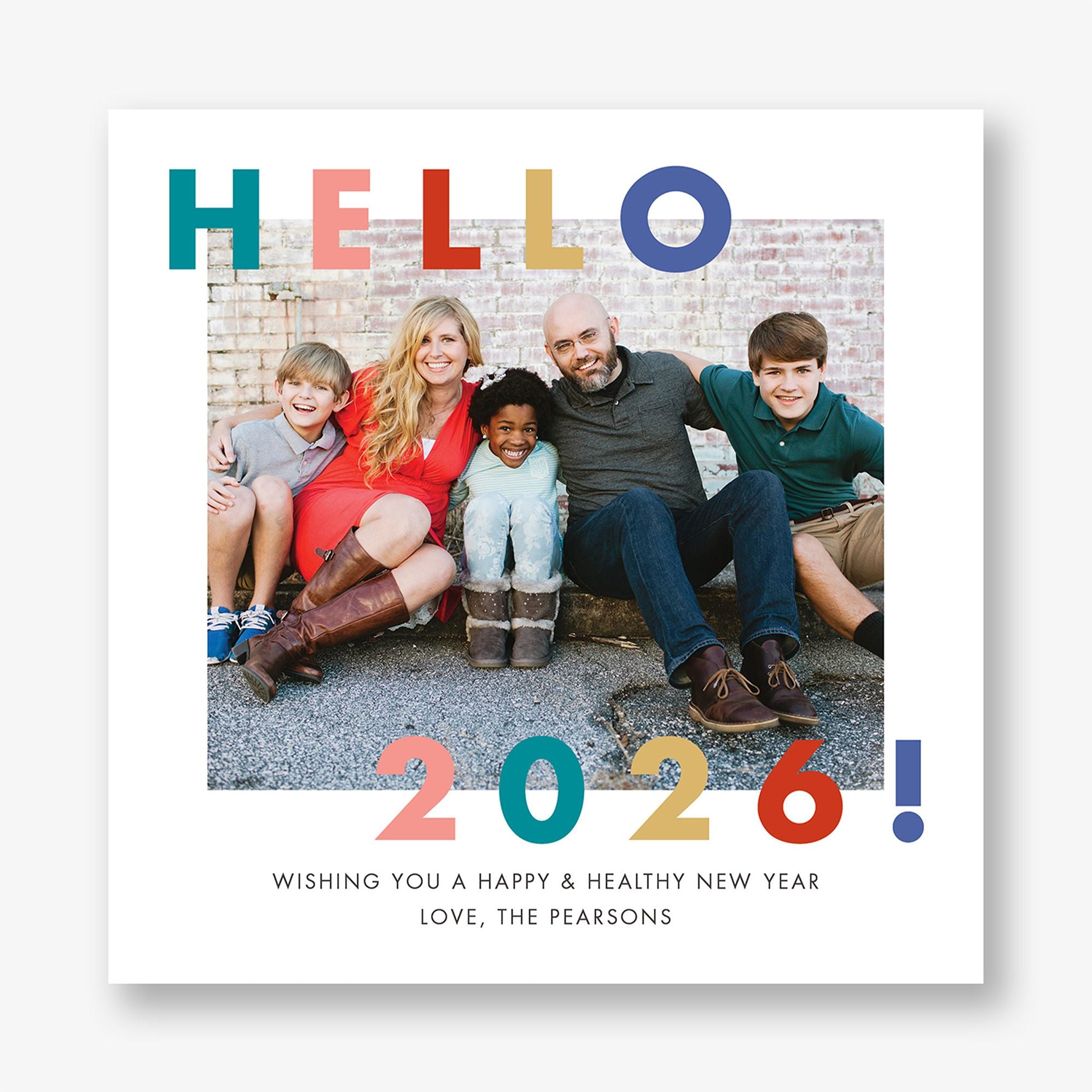 Colorful Type New Year New Years Photo Card