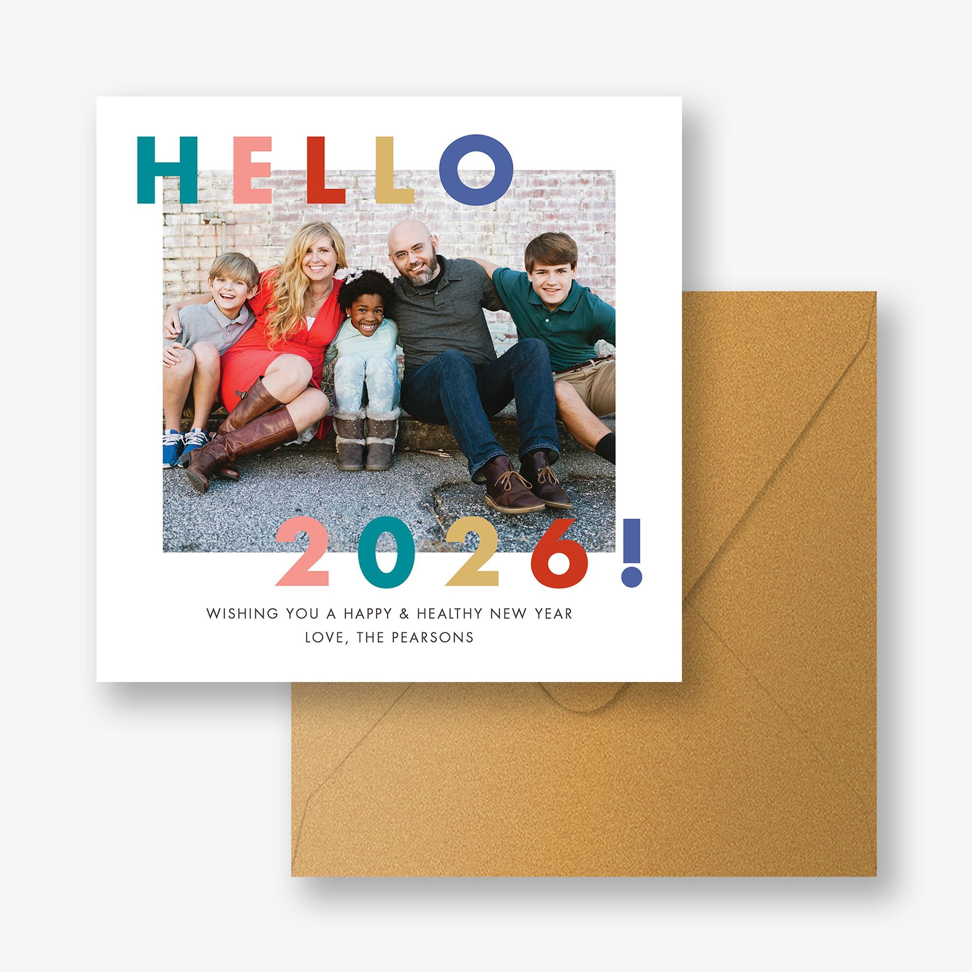 Colorful Type New Year New Years Photo Card
