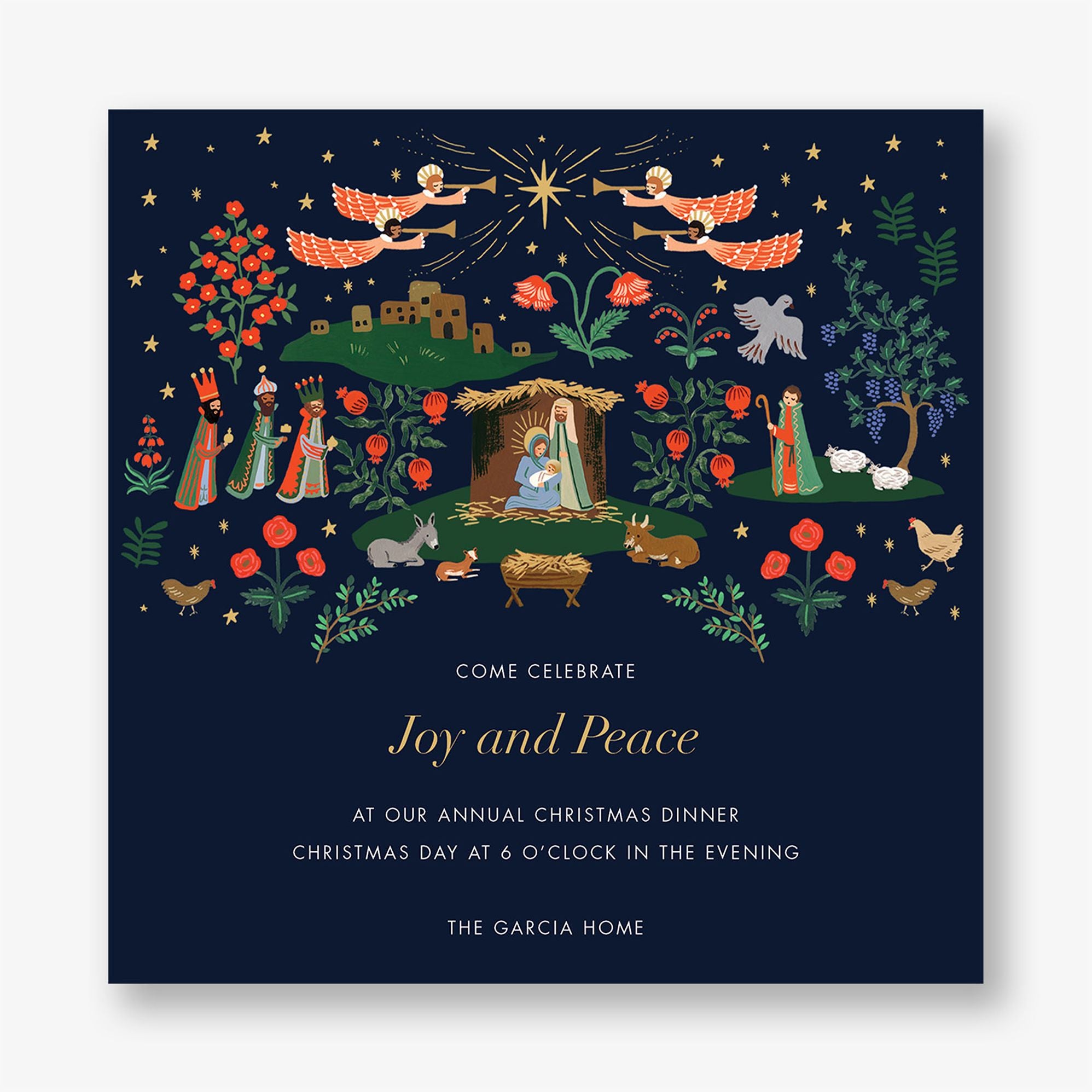 Nativity Garden Holiday Party Invitation