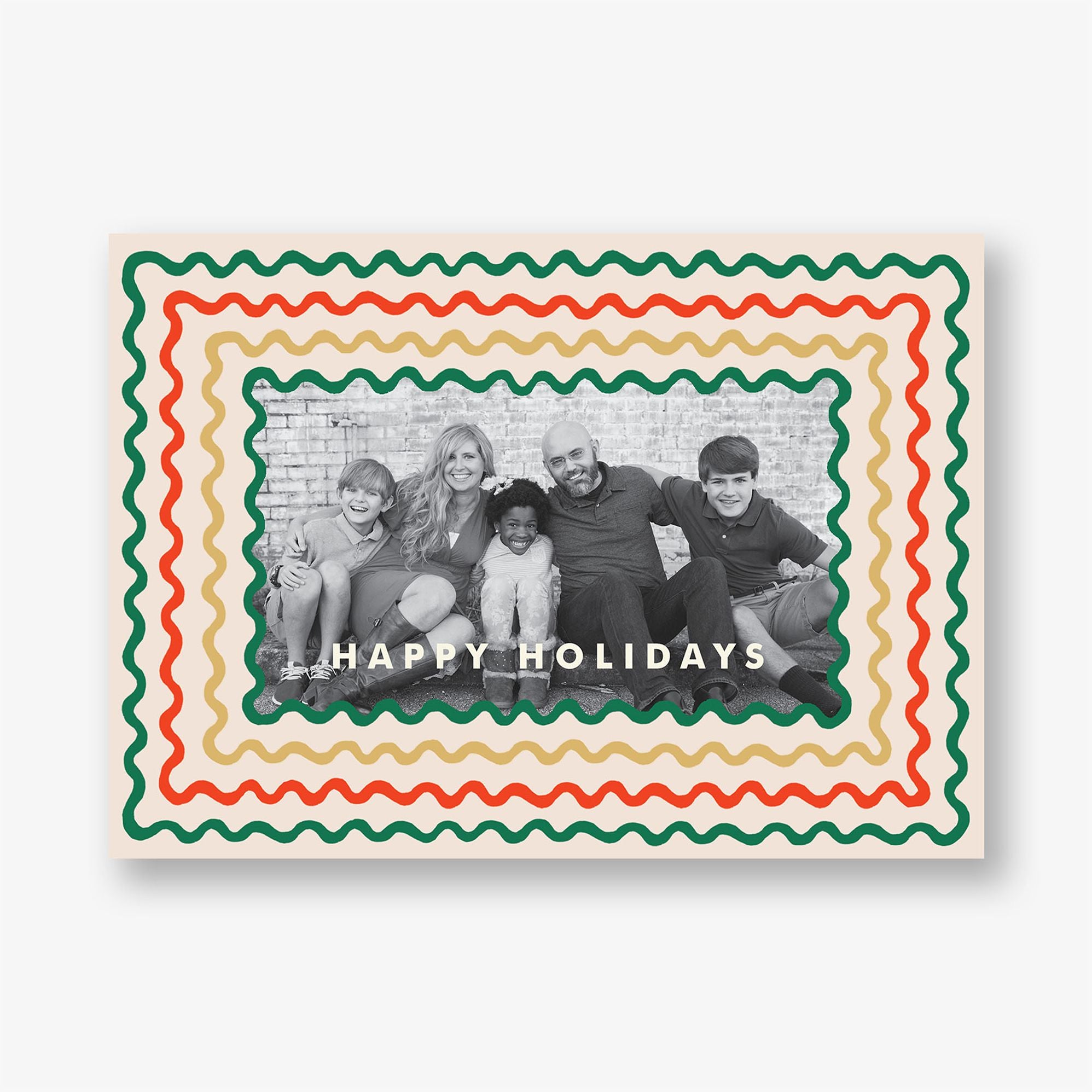 Holiday Ribbon Stripe Holiday Photo Card