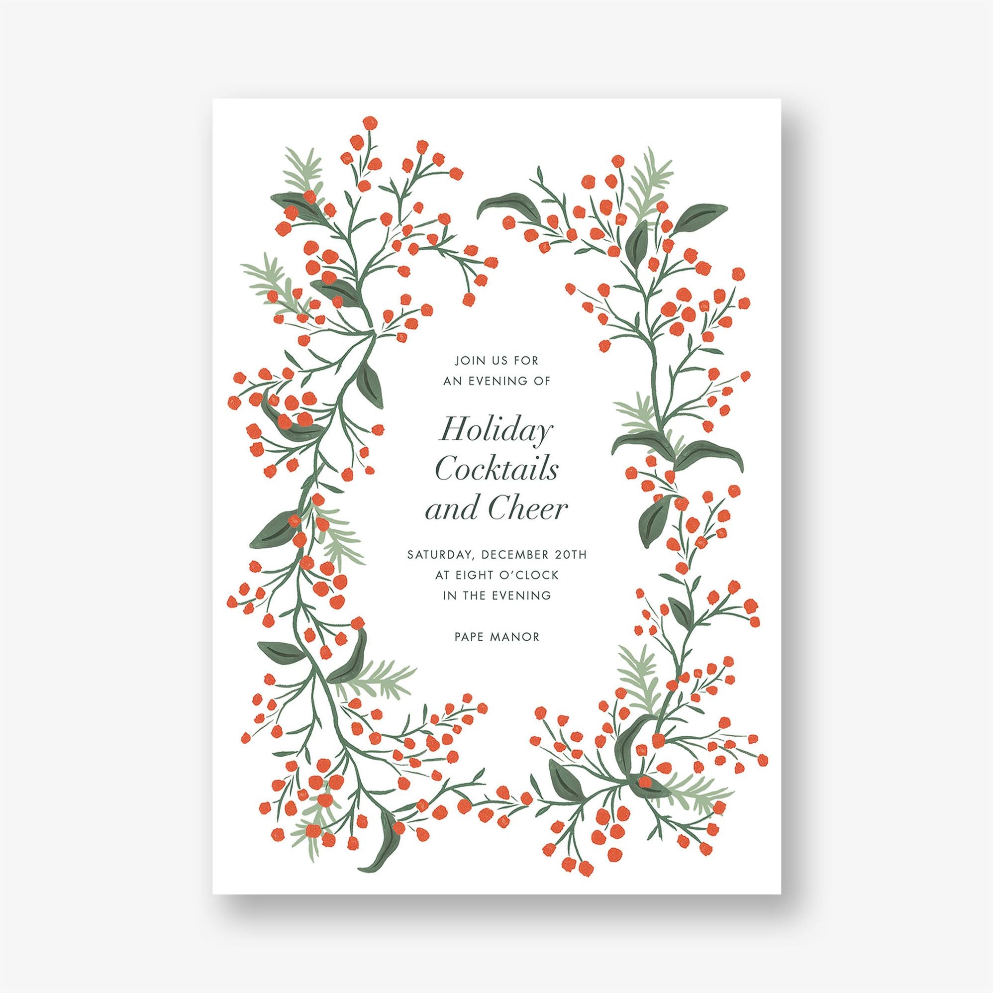 Winterberry Holiday Party Invitation