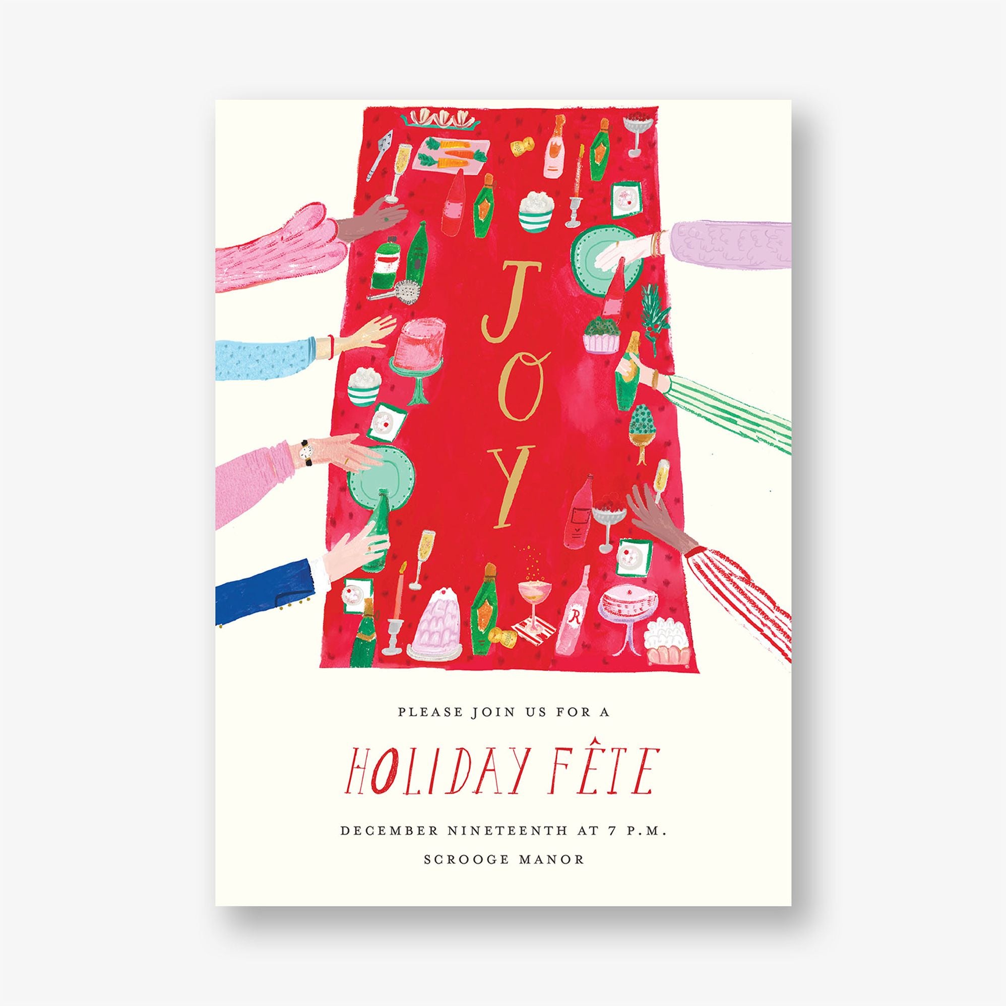 Joyful Dinner Holiday Party Invitation