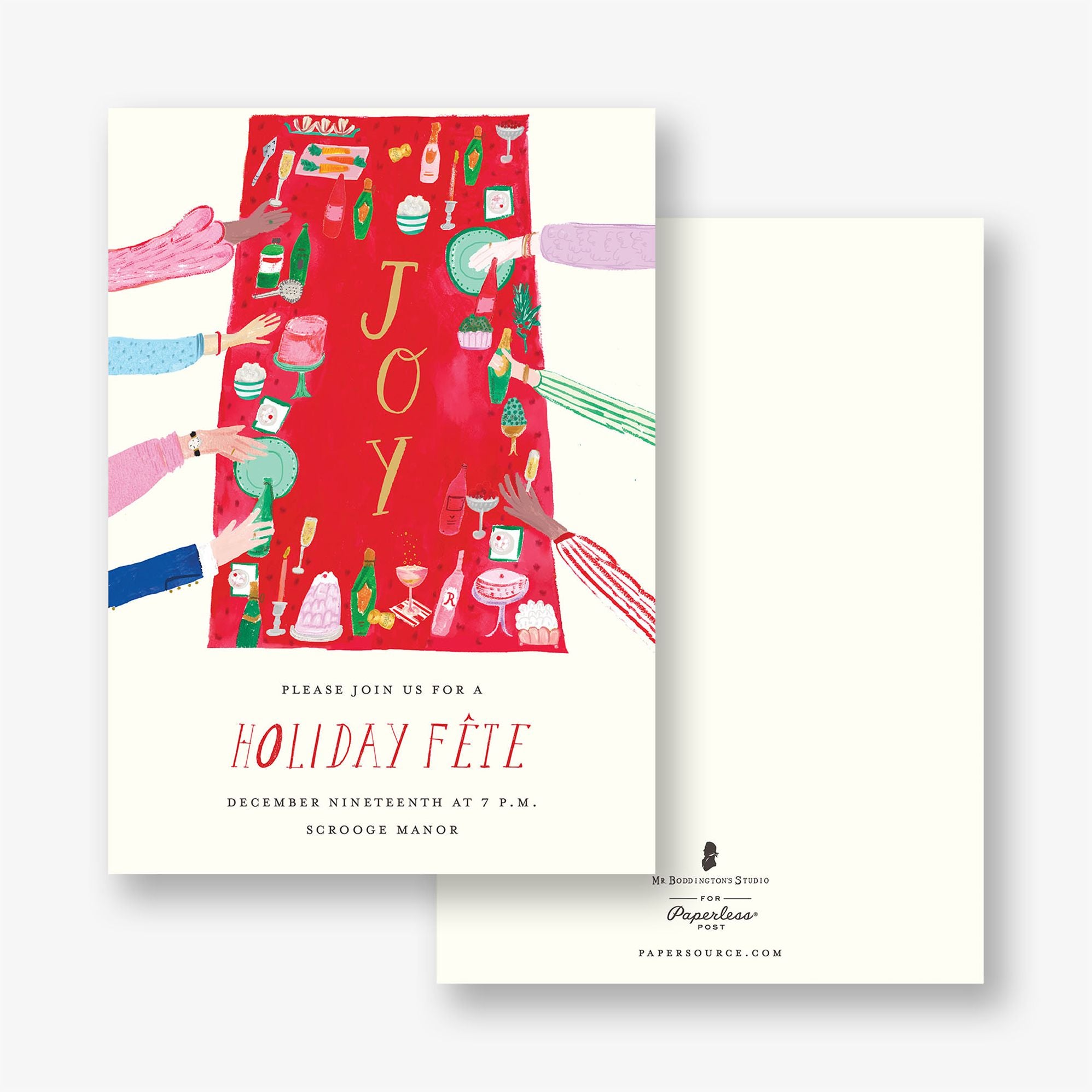 Joyful Dinner Holiday Party Invitation