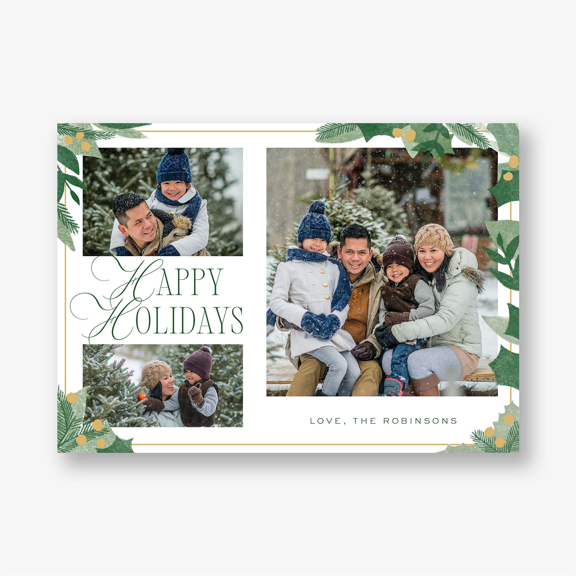 Holly Holiday Photo Card