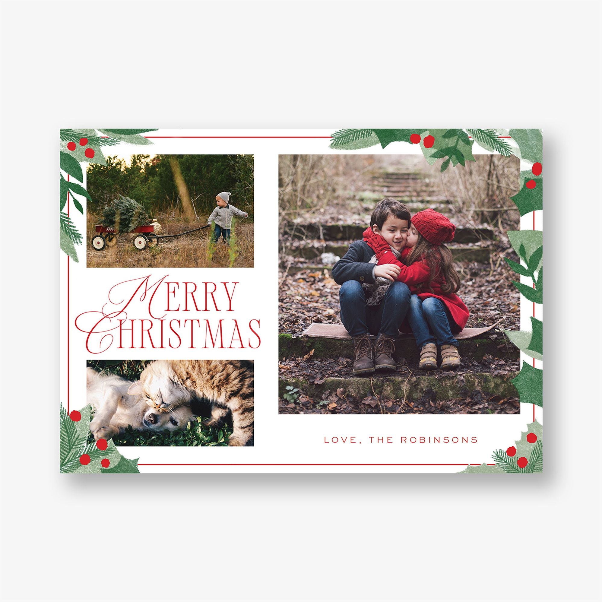 Holly Holiday Photo Card