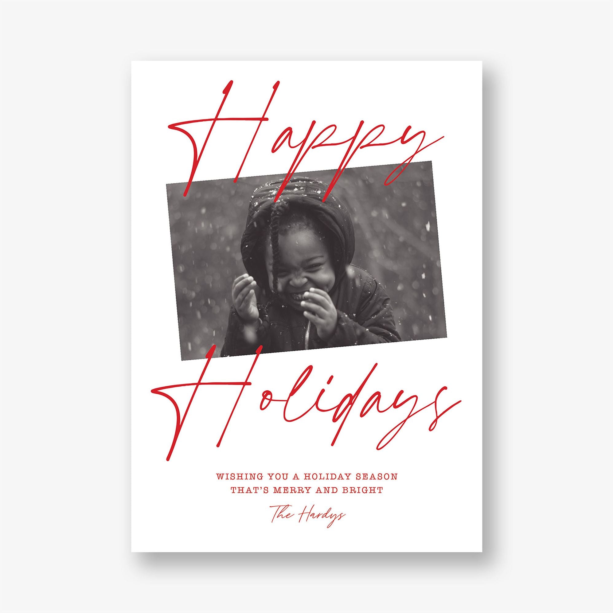 Pretty Script Holiday Photo Card