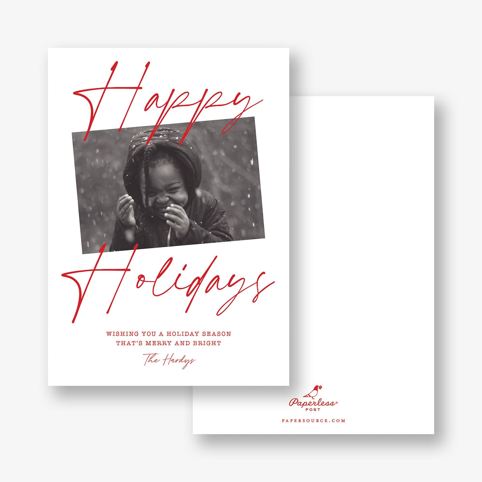 Pretty Script Holiday Photo Card