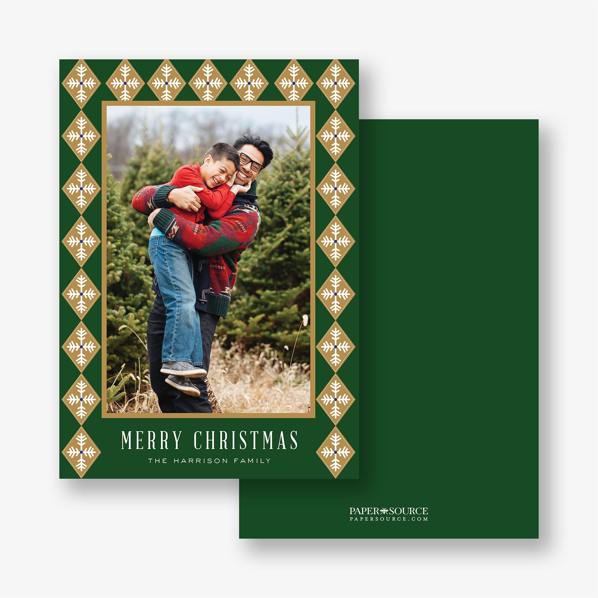 Diamond Snowflakes Holiday Photo Card