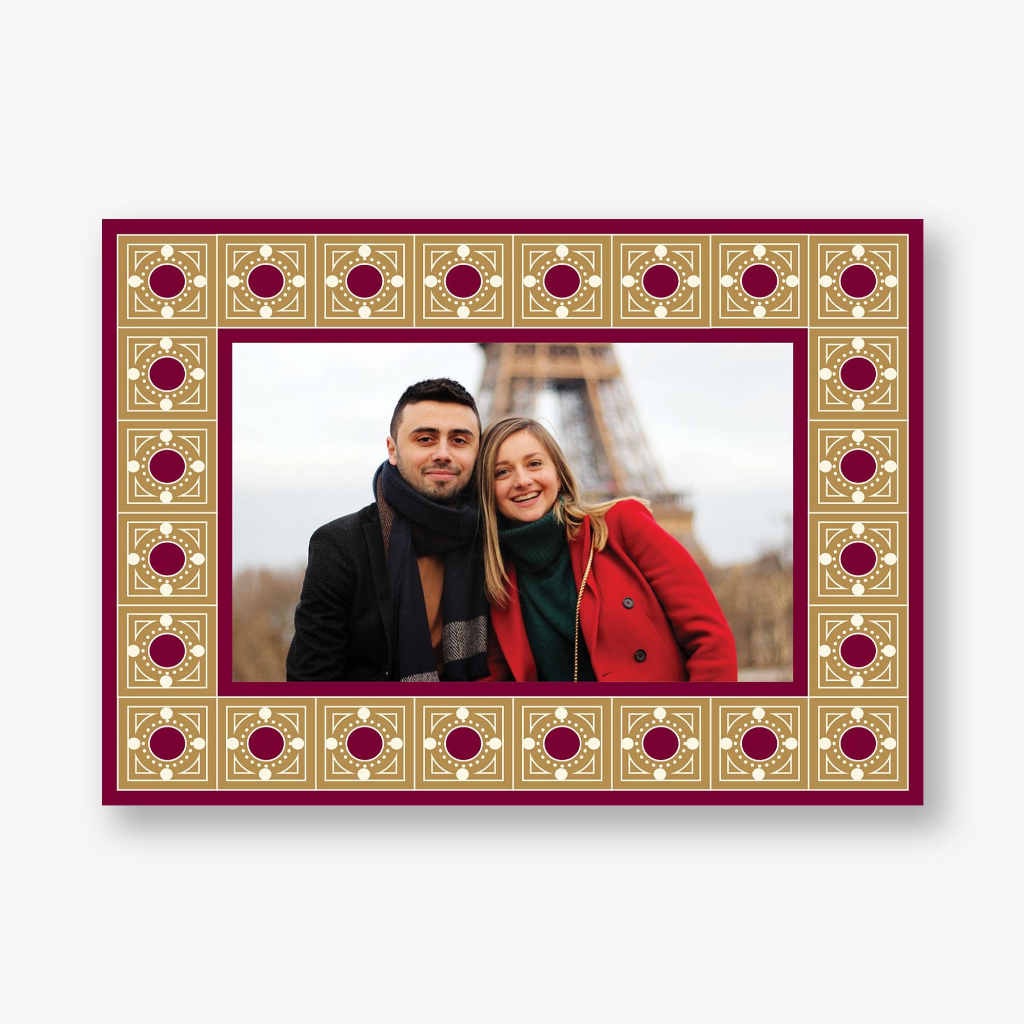 Garnet Tile Frame Holiday Photo Card