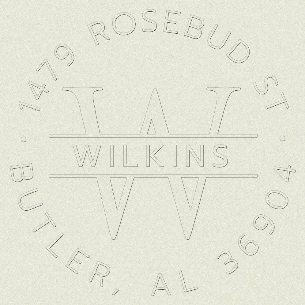 Circle Monogram Custom Embosser Plate