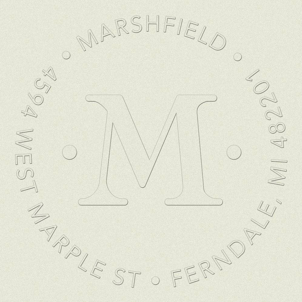 Single Initial Monogram Custom Embosser Plate