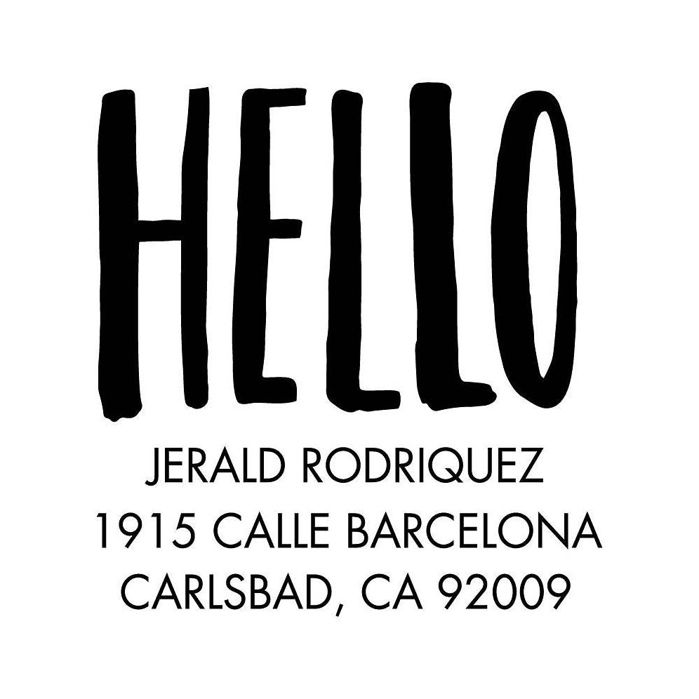 Bold Hello Custom Stamp and Stamp Tool