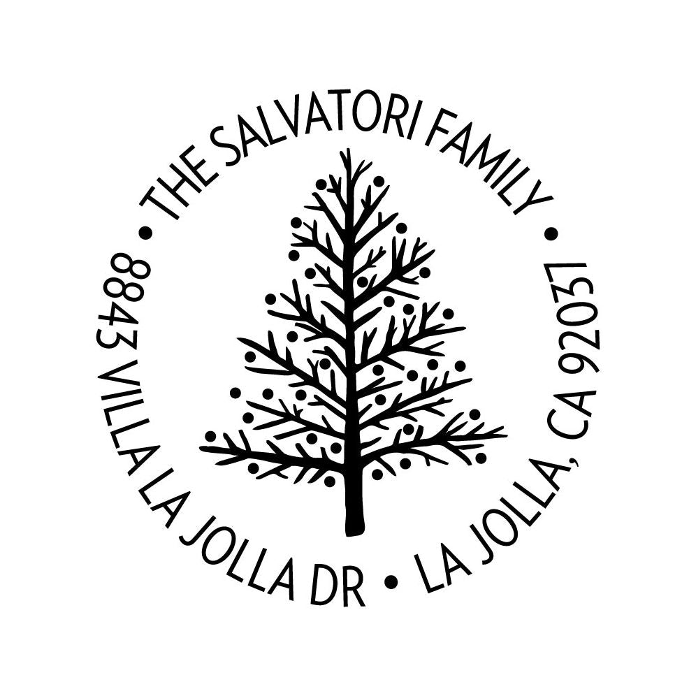 Fir Tree Circle Custom Stamp and Stamp Tool