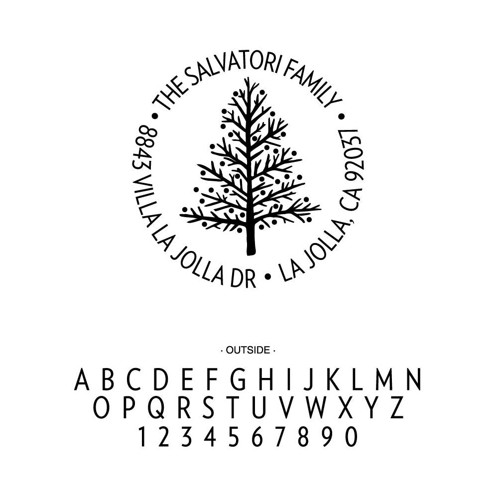 Fir Tree Circle Custom Stamp