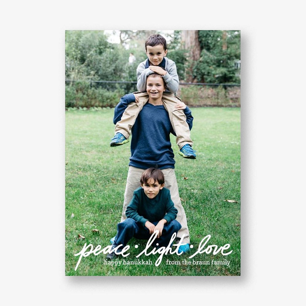 Peace Light Love Holiday Photo Card Vertical