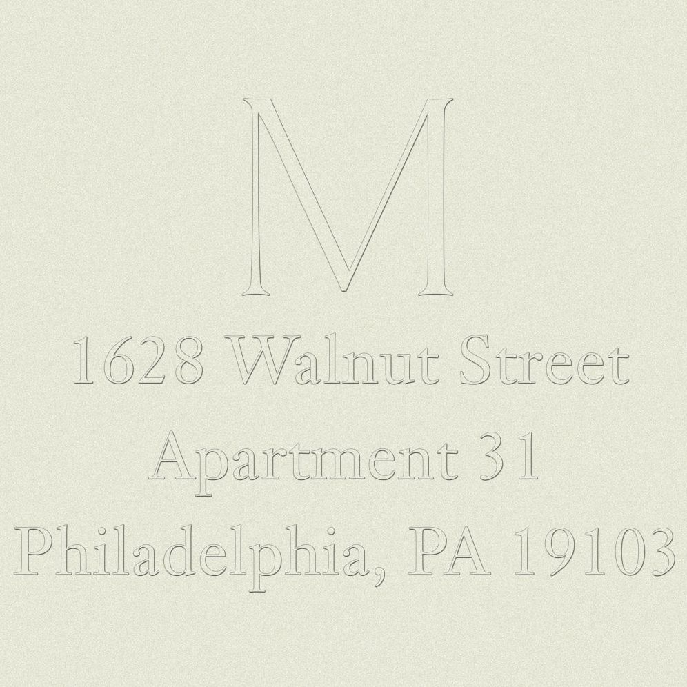 Single Monogram Custom Embosser Plate with Embossing Tool