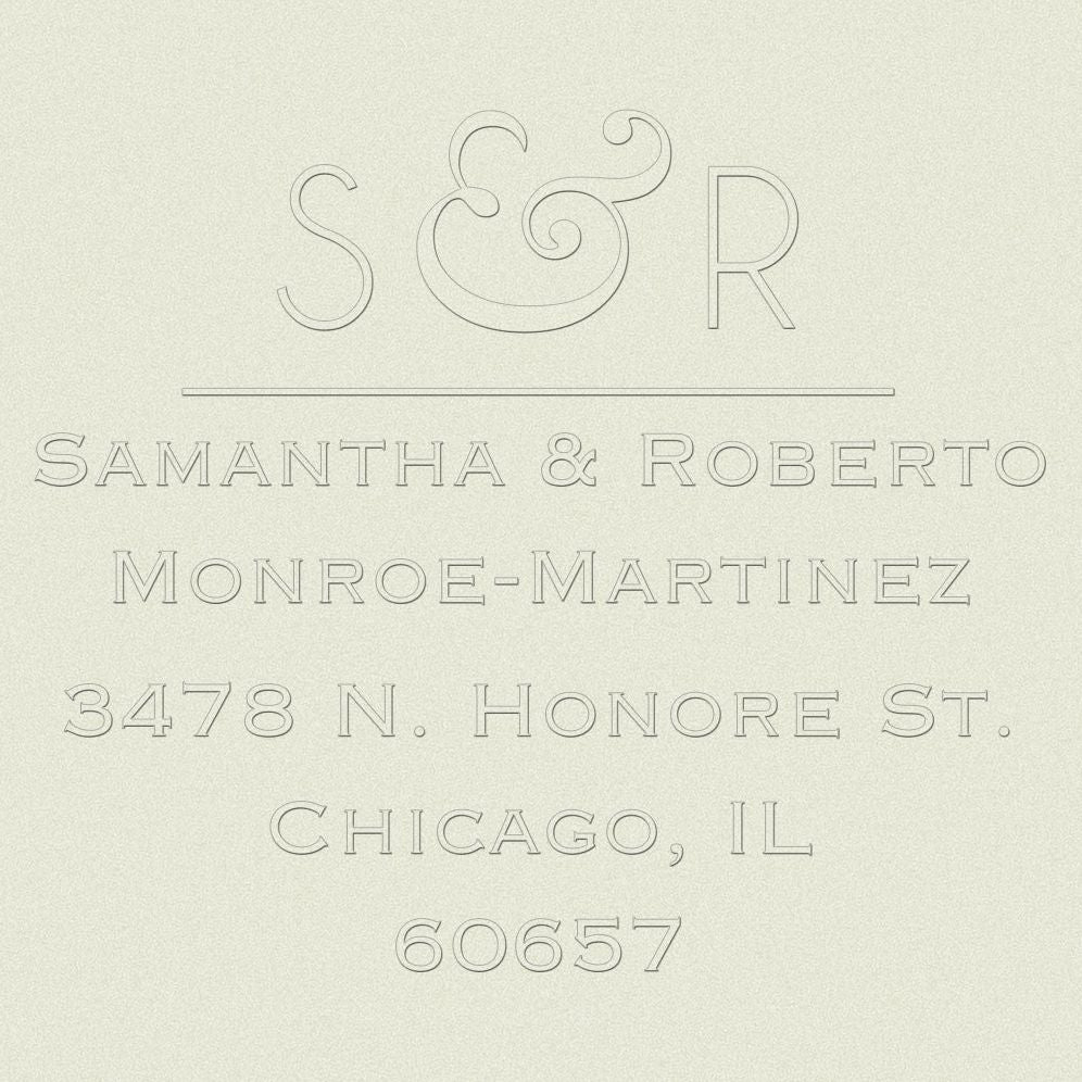 Modern Ampersand Custom Embosser Plate with Embossing Tool