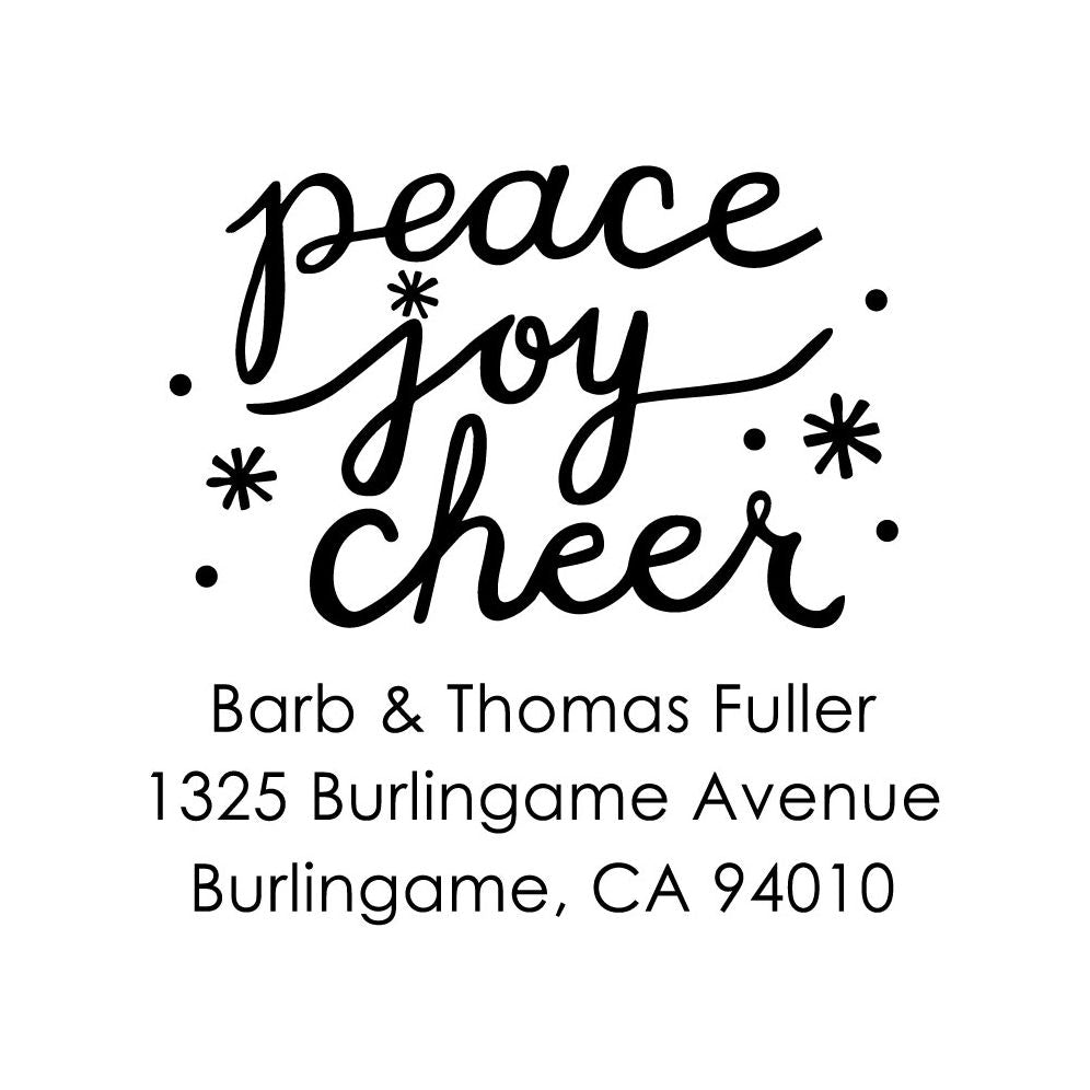Peace Joy Cheer Script Custom Stamp and Stamp Tool