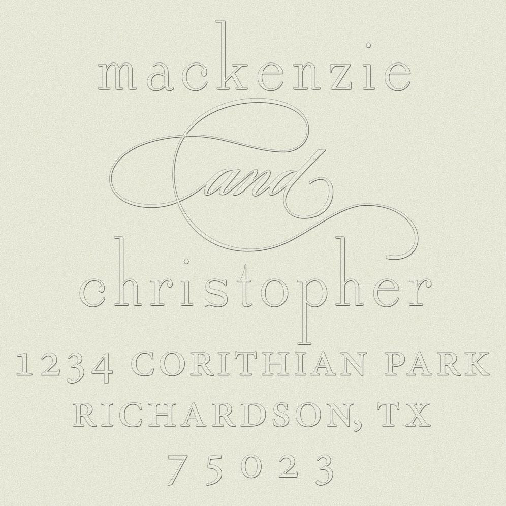 Script Accent Custom Embosser Plate with Embossing Tool