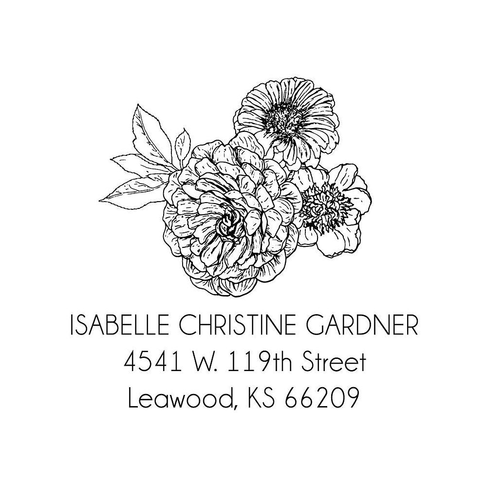 Linework Floral Custom Stamp