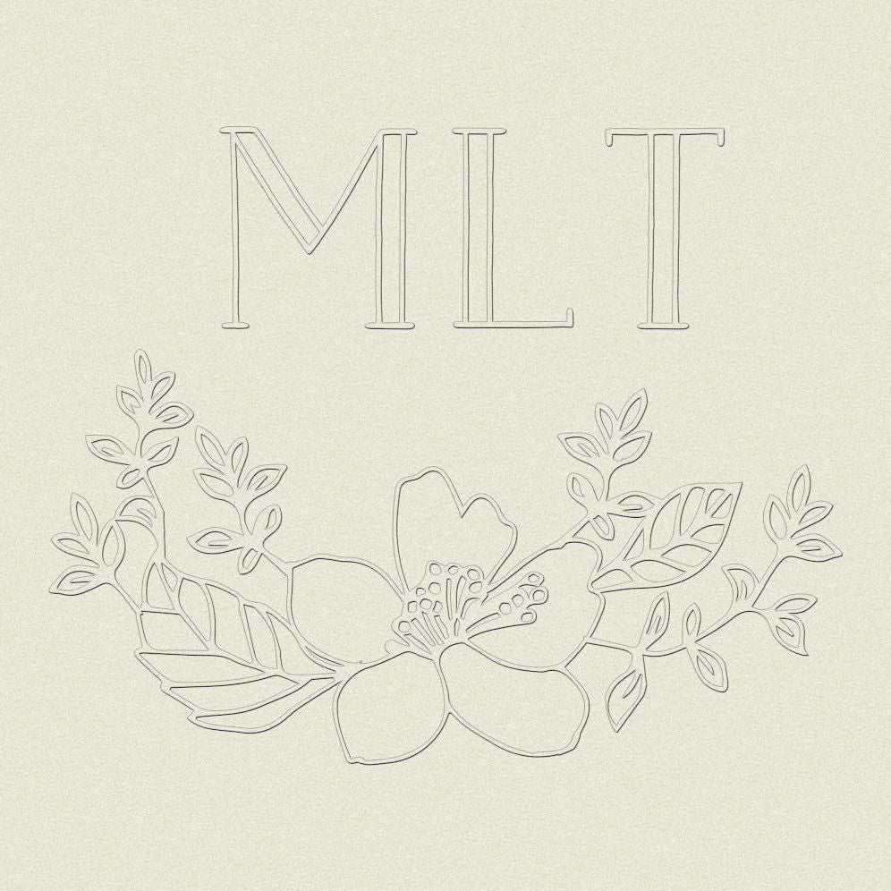 Floral Crest Custom Embosser Plate with Embossing Tool